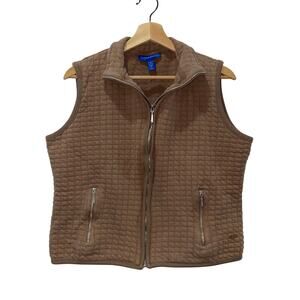 Karen Scott Sport Quilted Sleeveless Zip Up Vest, Women’s Large